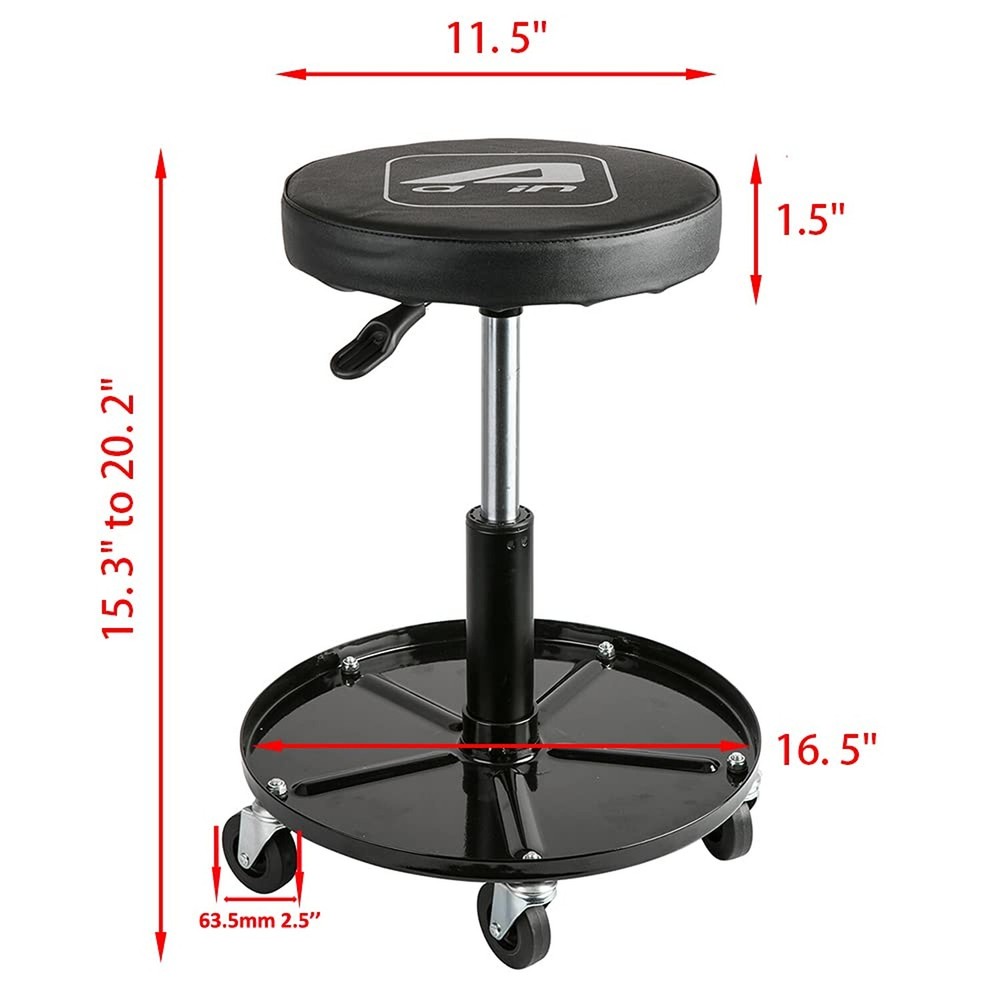 LT2A Heavy-Duty Adjustable Mechanic's Roller Seat Adjustable Rolling Stool wi...