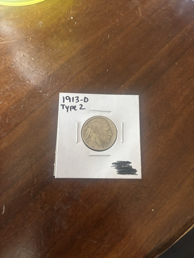 1913-D Buffalo Nickel Type 2 Flat Ground
