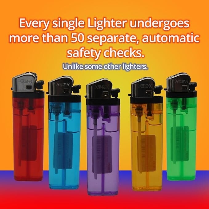 50 Disposable NEON lighters