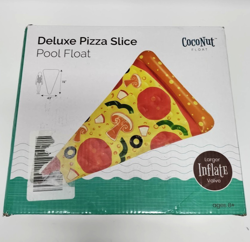 CocoNut Float Deluxe Pizza Slice Pool Float 72"x43" Water Inflatable Lounge