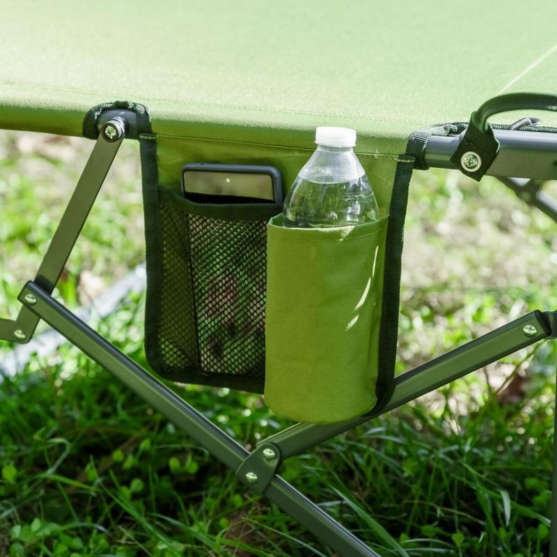 Quick Fold Camp Cot Adjustable Backrest Durable Steel Frame Outdoor Sleeping New