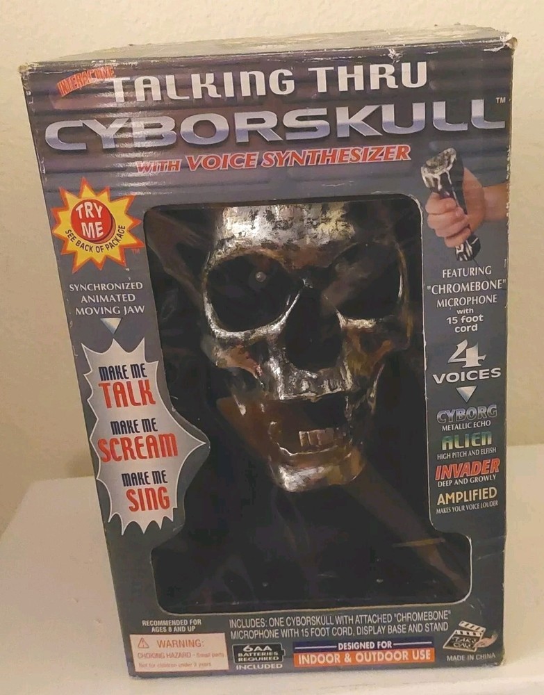 HALLOWEEN Talking Through CYBORSKULL Skeleton Microphone Animated READ