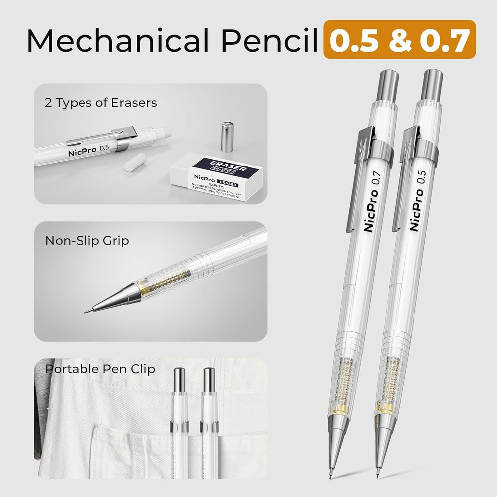 Nicpro 22 PCS Compass Geometry Tools with Case, Drafting Tools Geometry Set with
