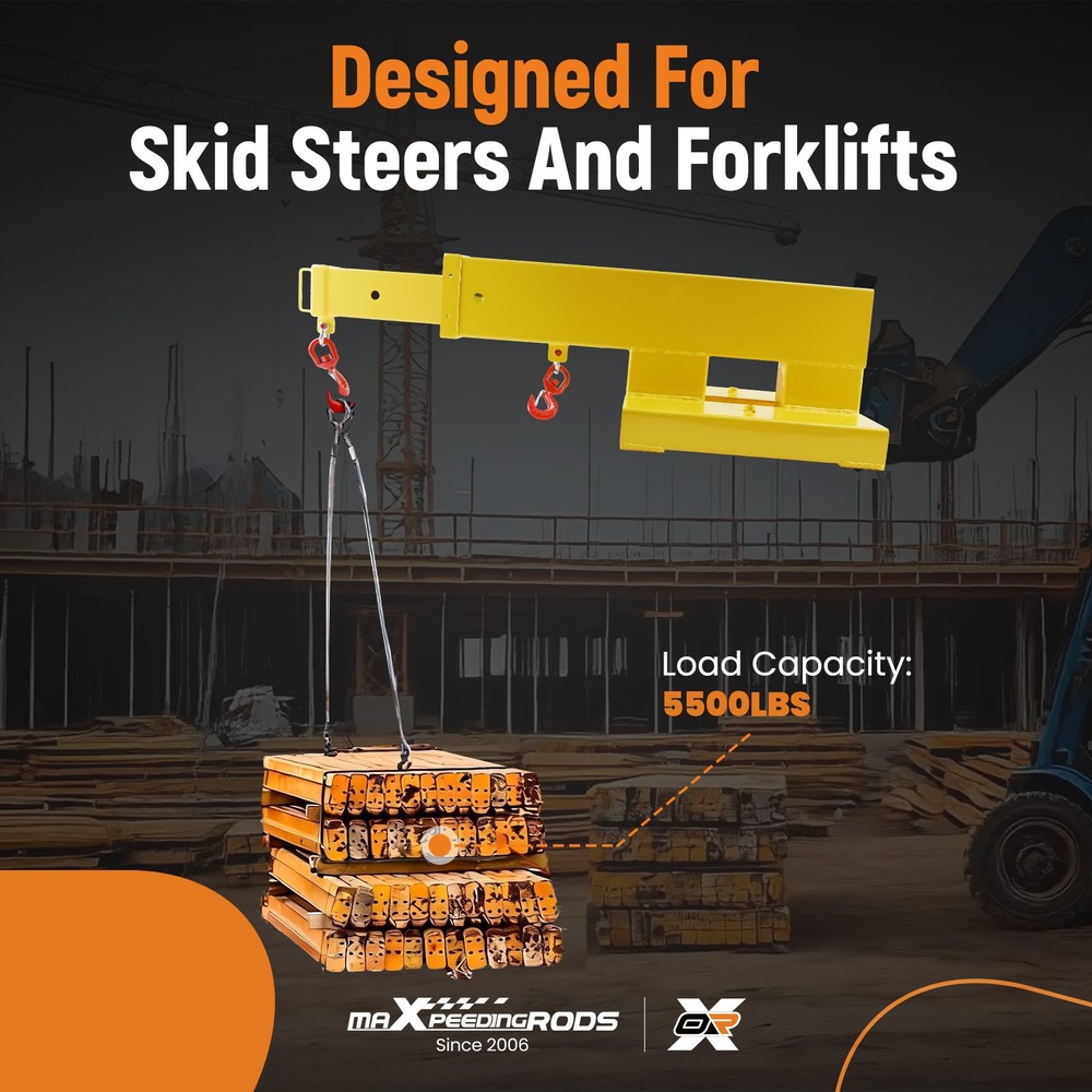Crane Jib Boom Fork Mounted Telescoping Double-fork Design For skid steers