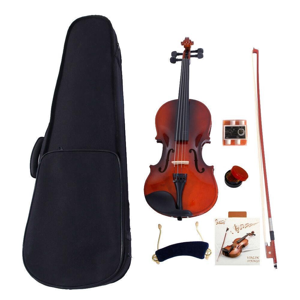 Glarry 1/4 Solid Wood Violin 1/2 Size Set Fiddle, Handcrafted Half Size Starter