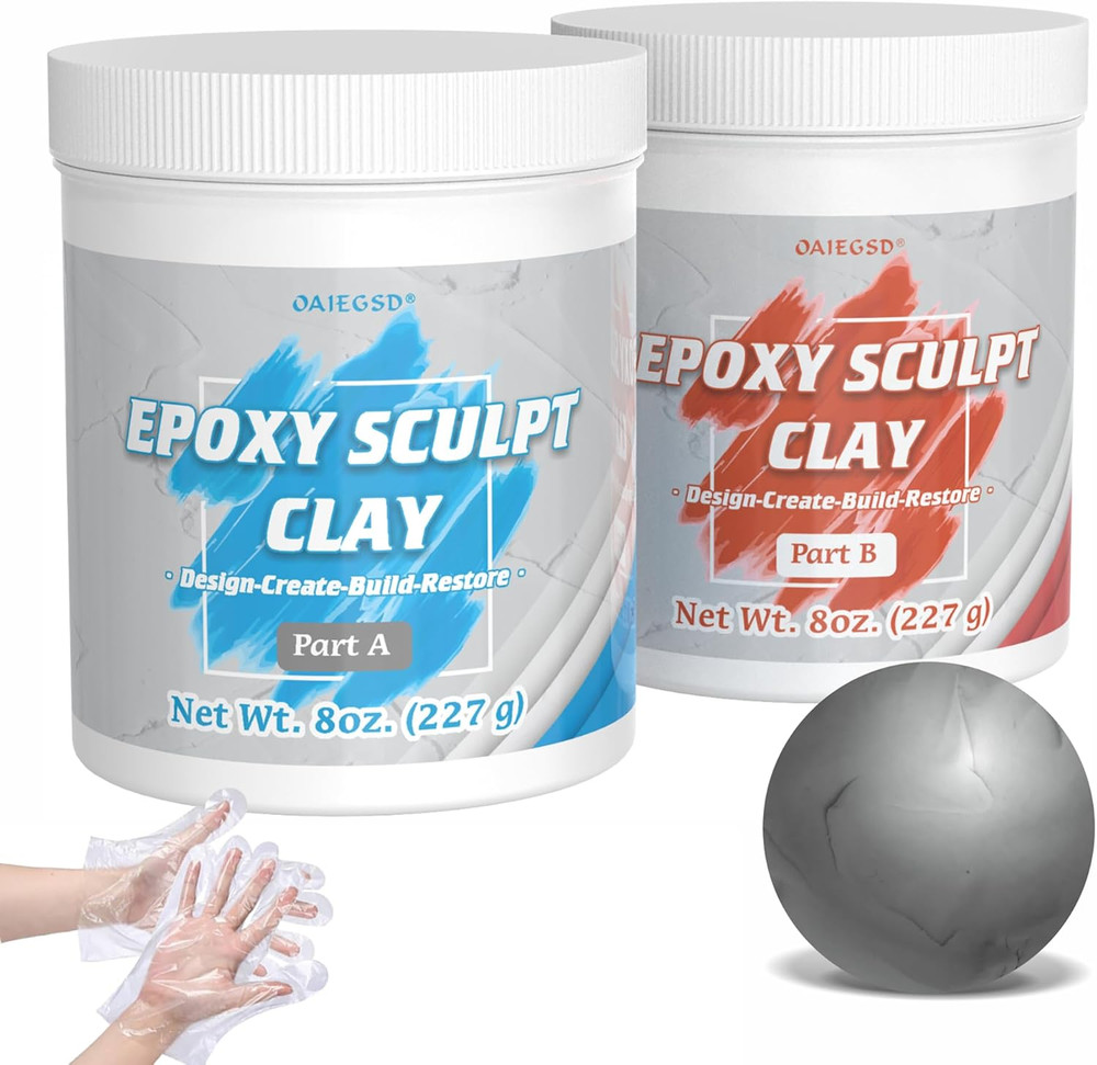 1 Pound Natural Epoxy Putty Sculpt Clay, 2 Part (A & B) Modeling Compound for Sc