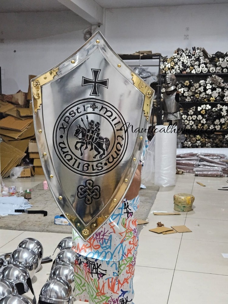 Medieval Templar Knight Shield-Crusader Shield for Decor Display Shield Gift