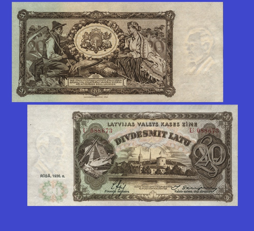 Latvia  20 Latu 1936  / Copy