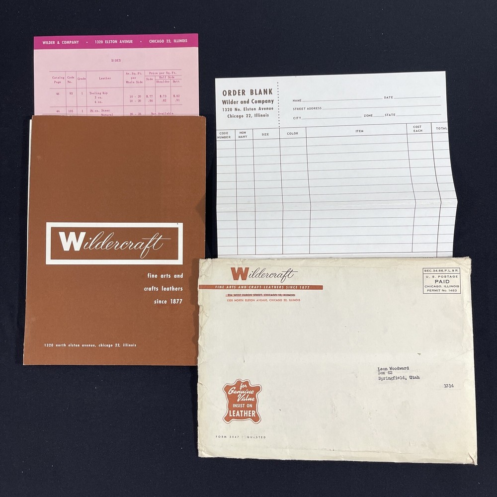 1956 Wildercraft Leather Catalog Vintage Leatherworking Craft Pattern Kits Tips