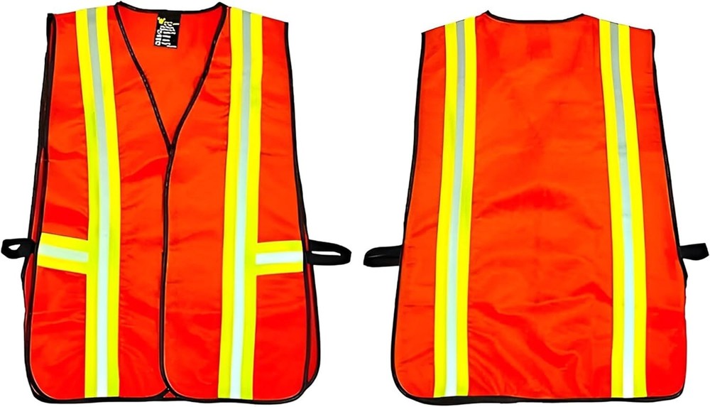 Multi-Function Pocket Reflective Safety Vest - ANSI Class II Certified Orange