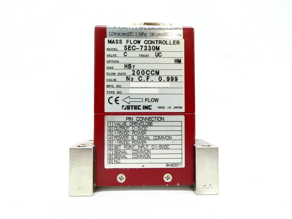 STEC SEC-7330M MFC Mass Flow Controller SEC-7330 200 CCM HBr Working Spare