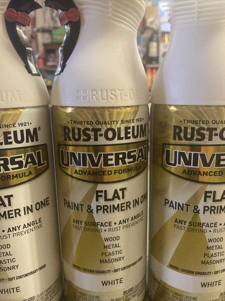 Rust-Oleum 247564 Universal Flat White Spray Paint 12 oz (Pack 4)