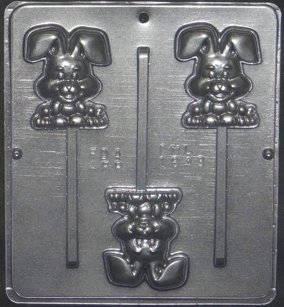 Happy Easter Bunny Lollipop Chocolate Candy Mold Easter 1843 NEW