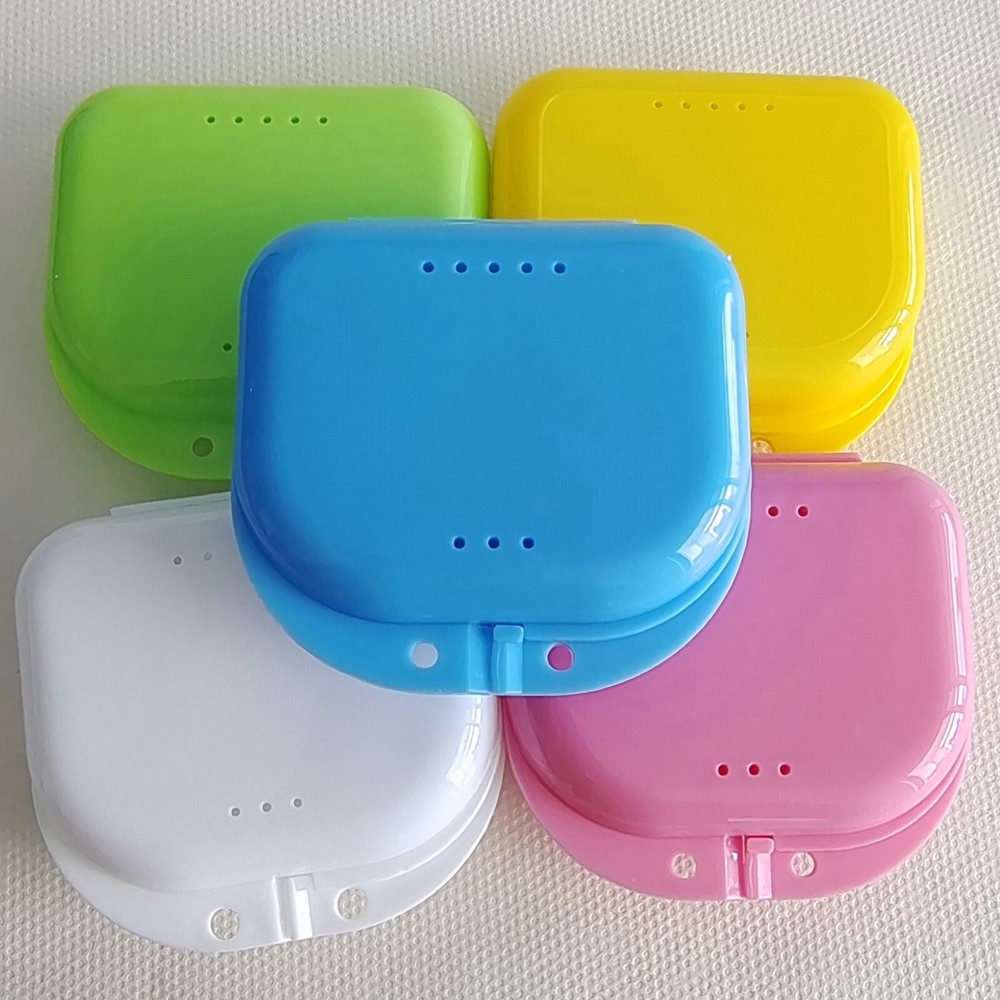 Dental Plastic Box Teeth Container False Teeth Protective Case Bracket Remover