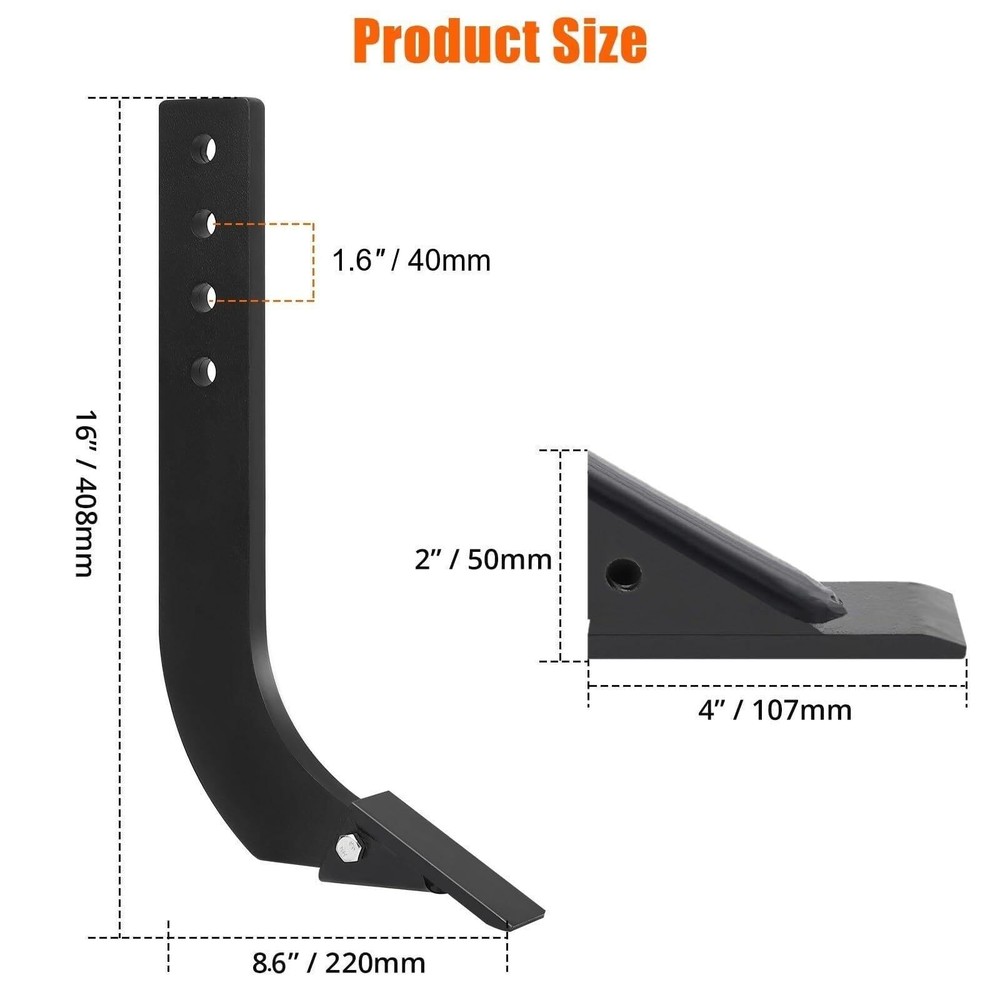 ✨6 pc Heavy Duty 16" Box Blade Scarifier Shank Teeth with 4 Holes Pins Adjustabl