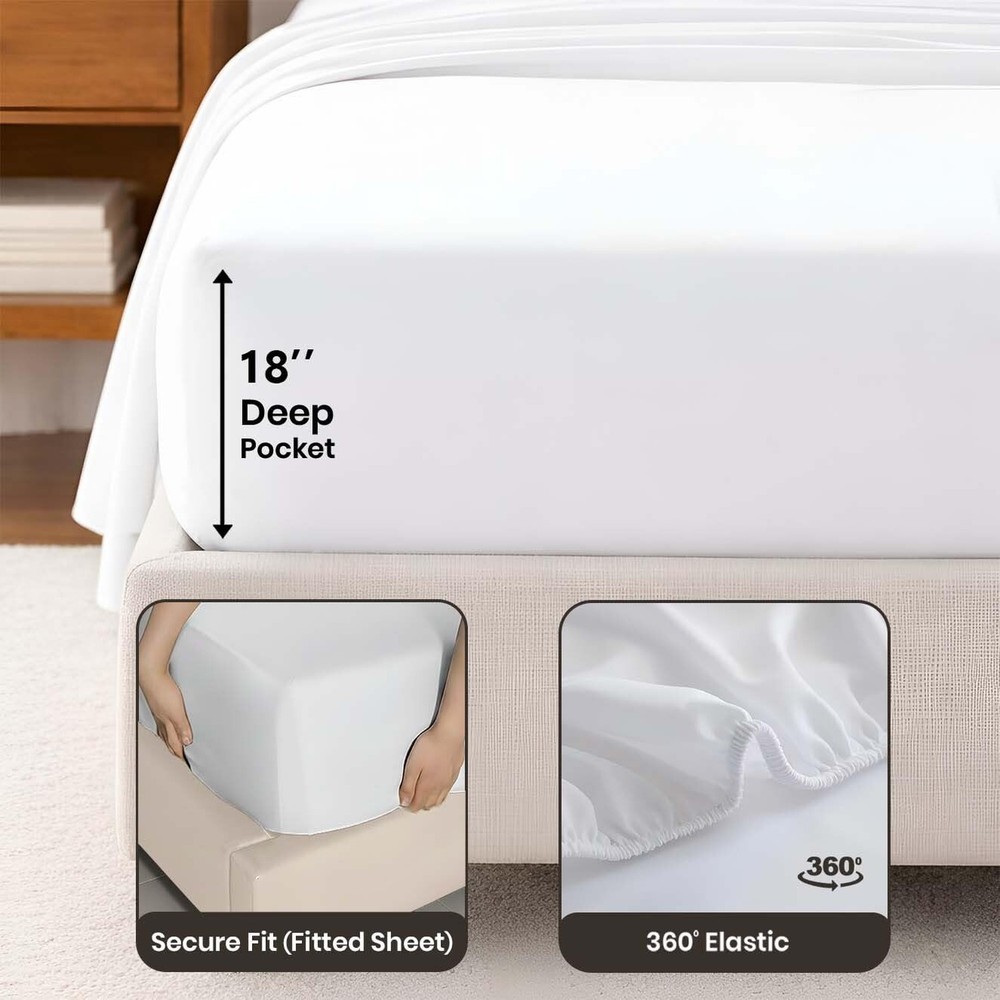 SGI bedding 100% Egyptian Cotton Sheets Full Size – Cooling Sheets, Soft B