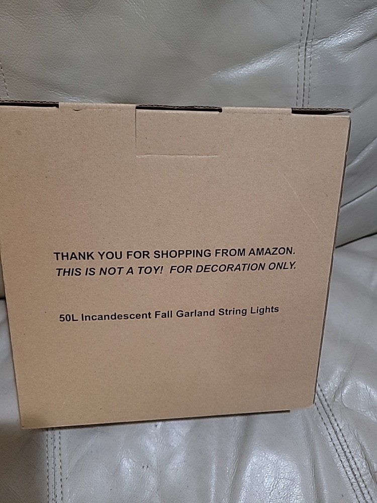 Fall Maple Leaf String Lights Plug in 120V 8FT Leaf, Orange