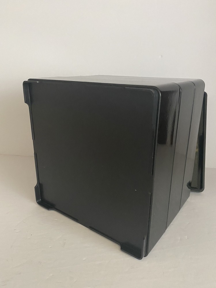 Black Plastic Three Tier Bento Box/Jewelry Box 6" Tall