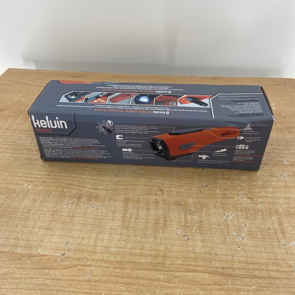 Kelvin Tools Automotive Emergency Multitool 8 Tools Total Orange