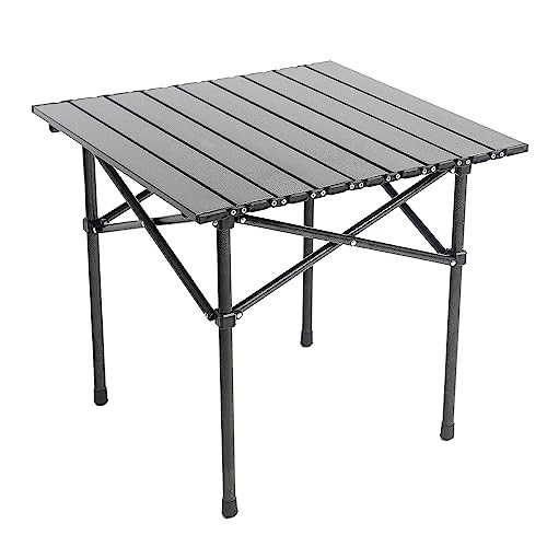 Portable Camping Table Folding Side Table Aluminum Lightweight Table Black