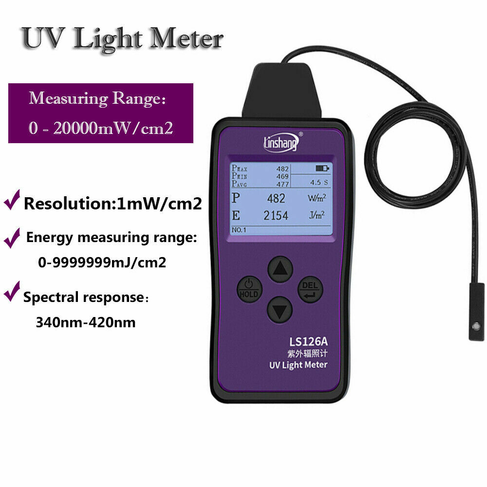 UV Light Meter Ultraviolet Intensity Tester for UVA Light Source UV LED Curing
