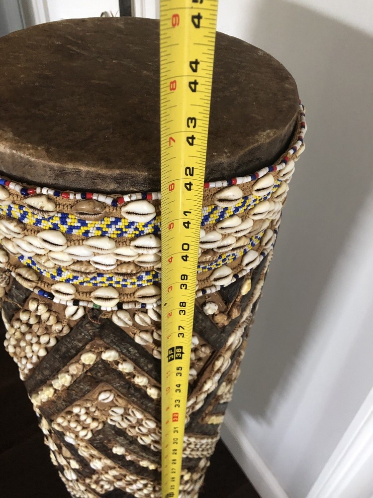 AFRICAN DRUM with Cowery Shell Design