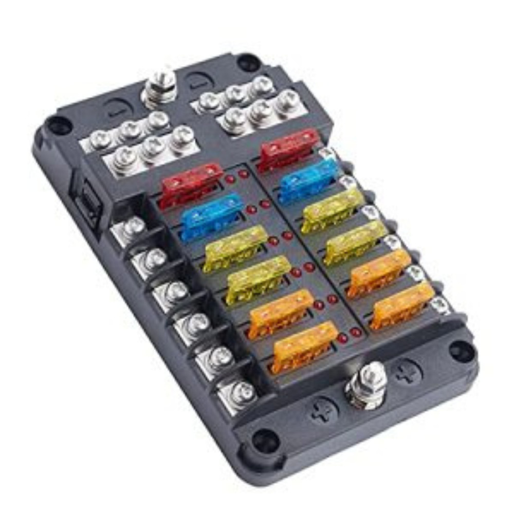 Fuse Box for 12V - 12 Neg+POS