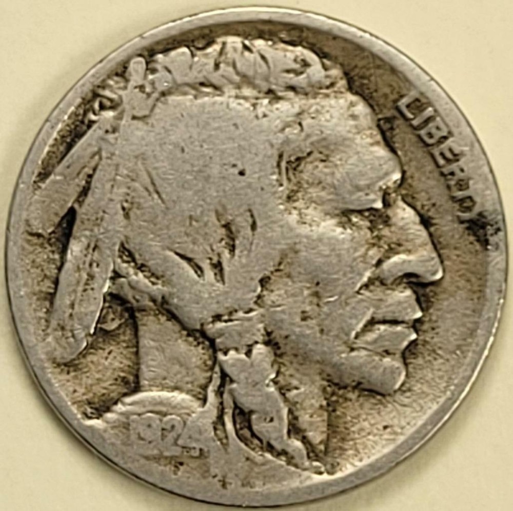 1924 - D  Buffalo Nickel - ** VG **