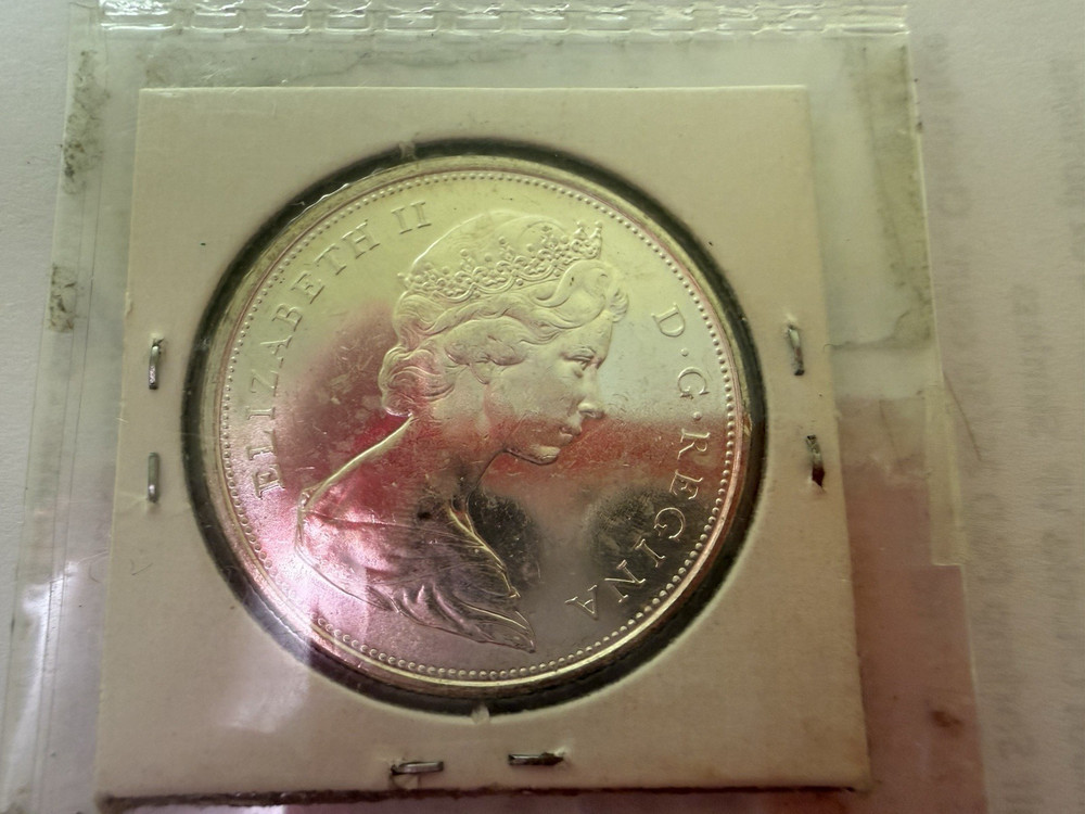 1867 - 1967 Canada Silver 50 Cent Howling Wolf Elizabeth