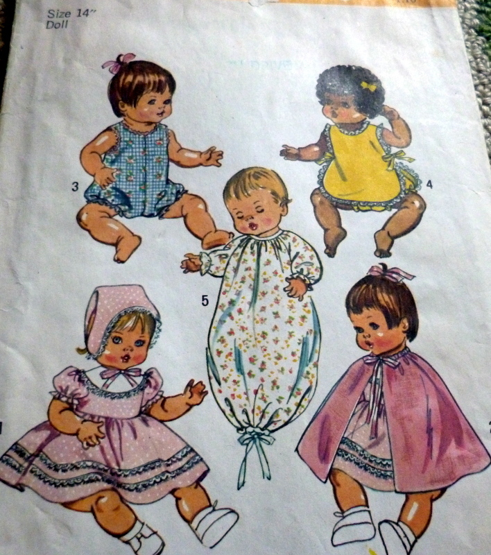 *VTG 1960s 14" DOLL WARDROBE Sewing Pattern