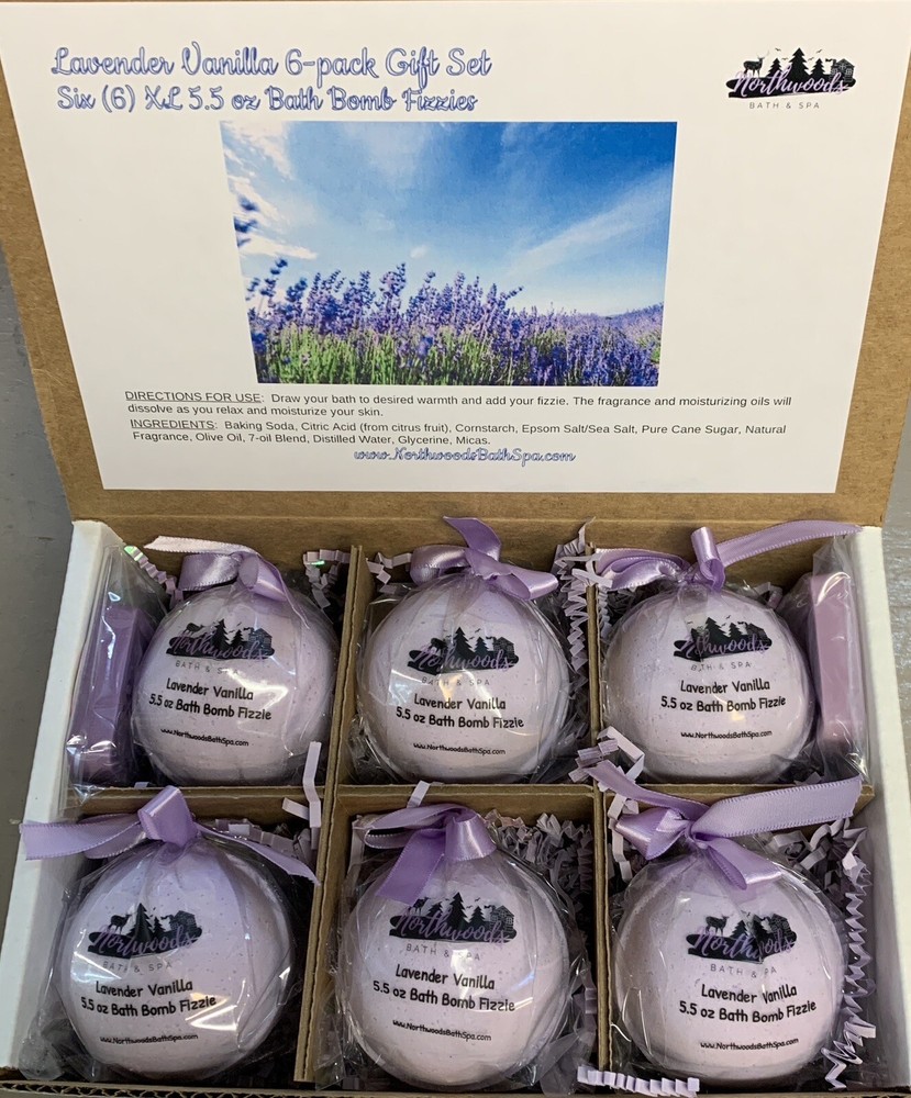 Lavender Vanilla 6-pack Bath Bomb Gift Set