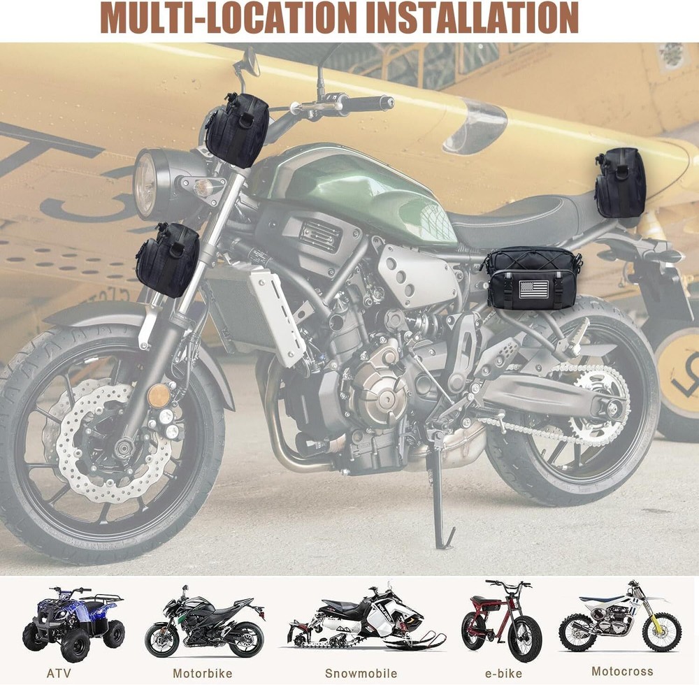 Universal Motorcycle Bag, Black Handlebar One Size,