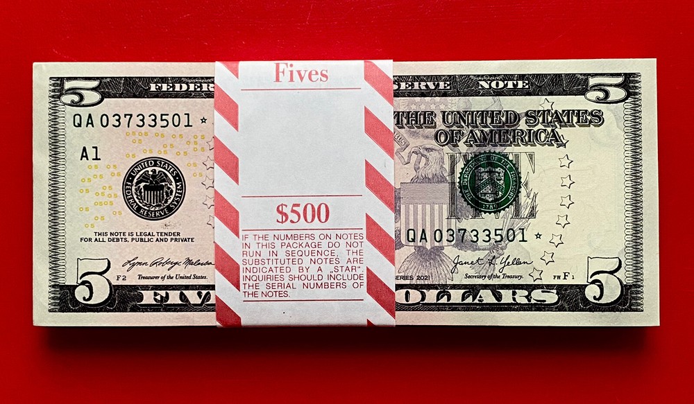 NEW 2021 ⭐️ STAR NOTE $5 DOLLAR ( BOSTON A ) UNCIRCULATED