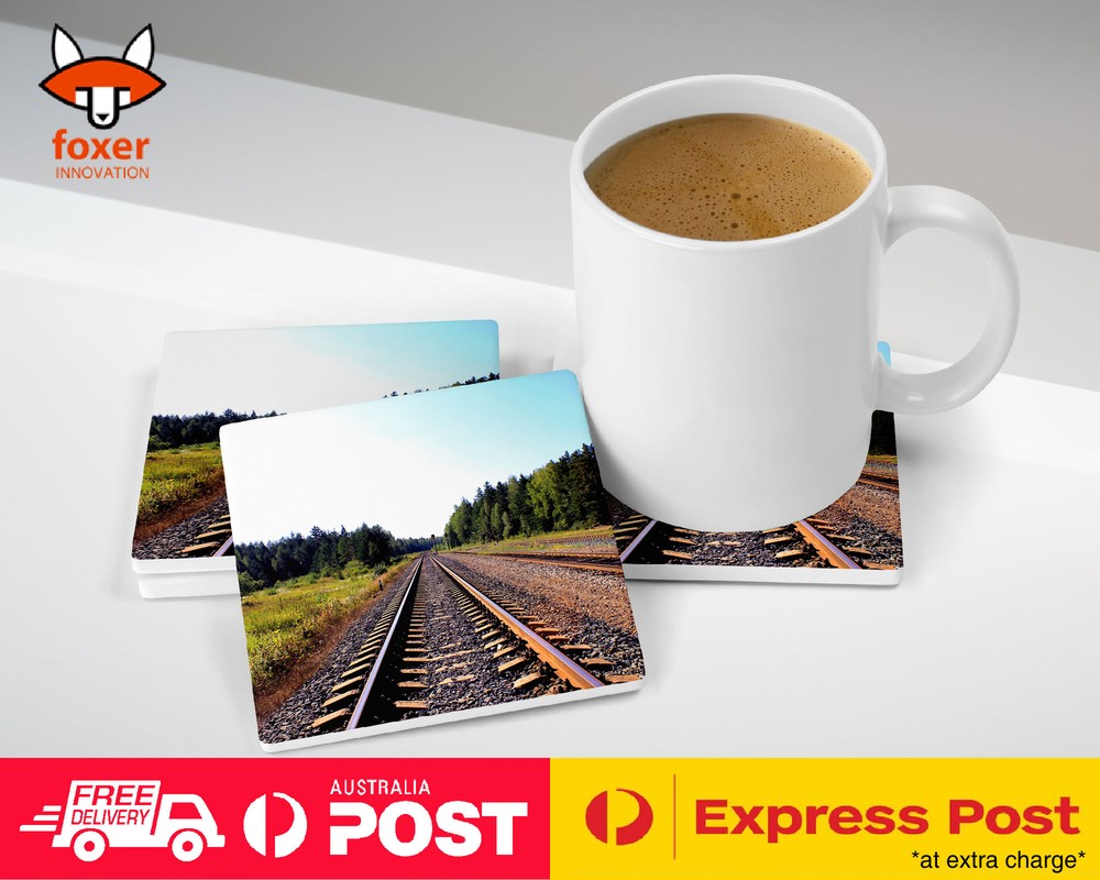 COASTER COFFEE DRINKING MAT|FUN TRAIN TRACKS #2