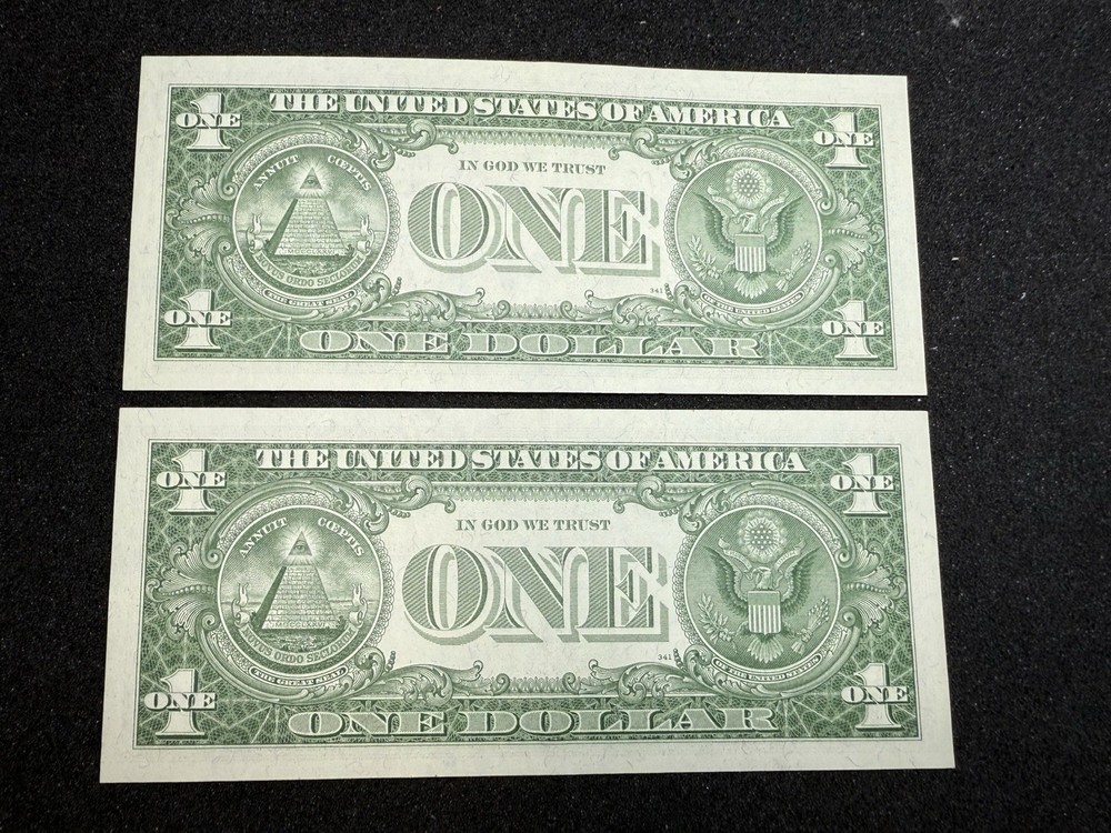 2- CONSECUTIVE 1957 SILVER CERTIFICATES **NICE UNC **- FREE SHIP! Z96