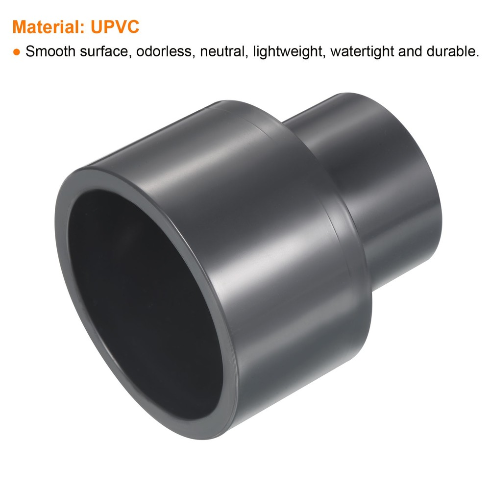 UPVC Reducer Pipe Fitting 2"x 1-1/2" Program Socket 80 Straight Coupling