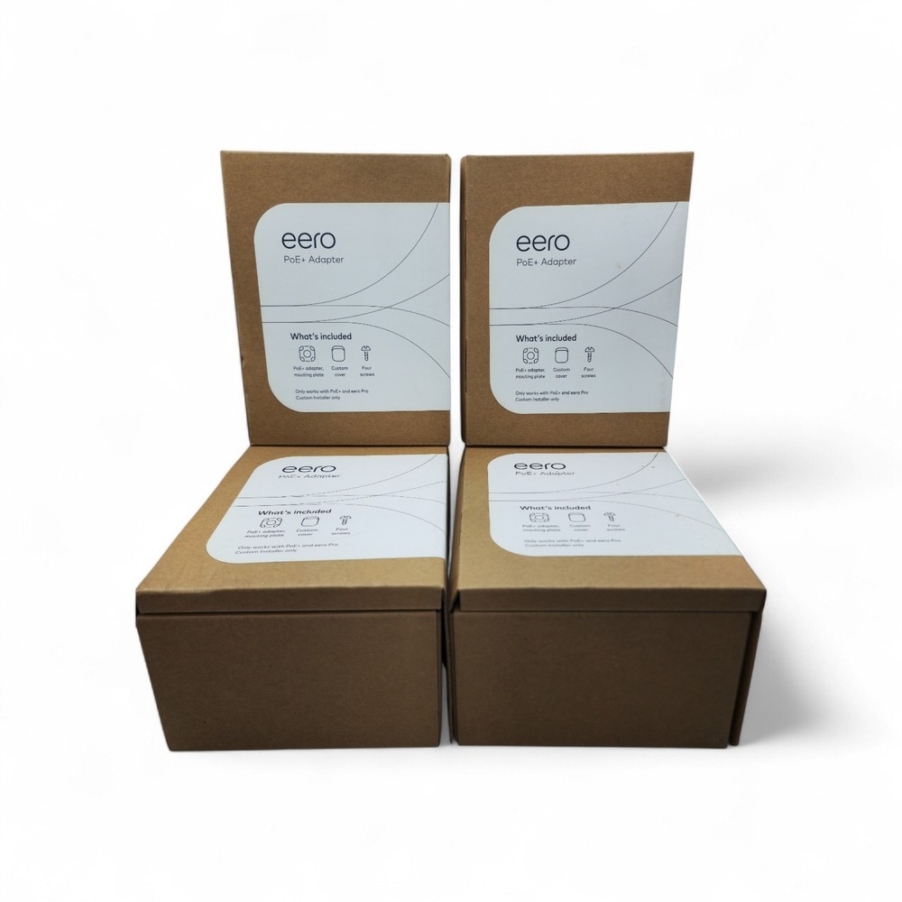 Lot of 4 eero PoE+ Adapters E011101 Custom Pro Installer Bundle NEW NIB - READ
