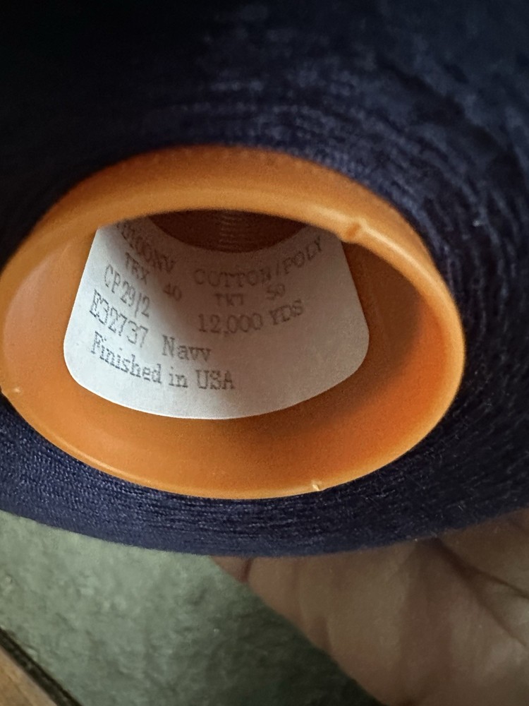 Navy Blue Cotton/Polyester Serger Sewing Thread - Spool