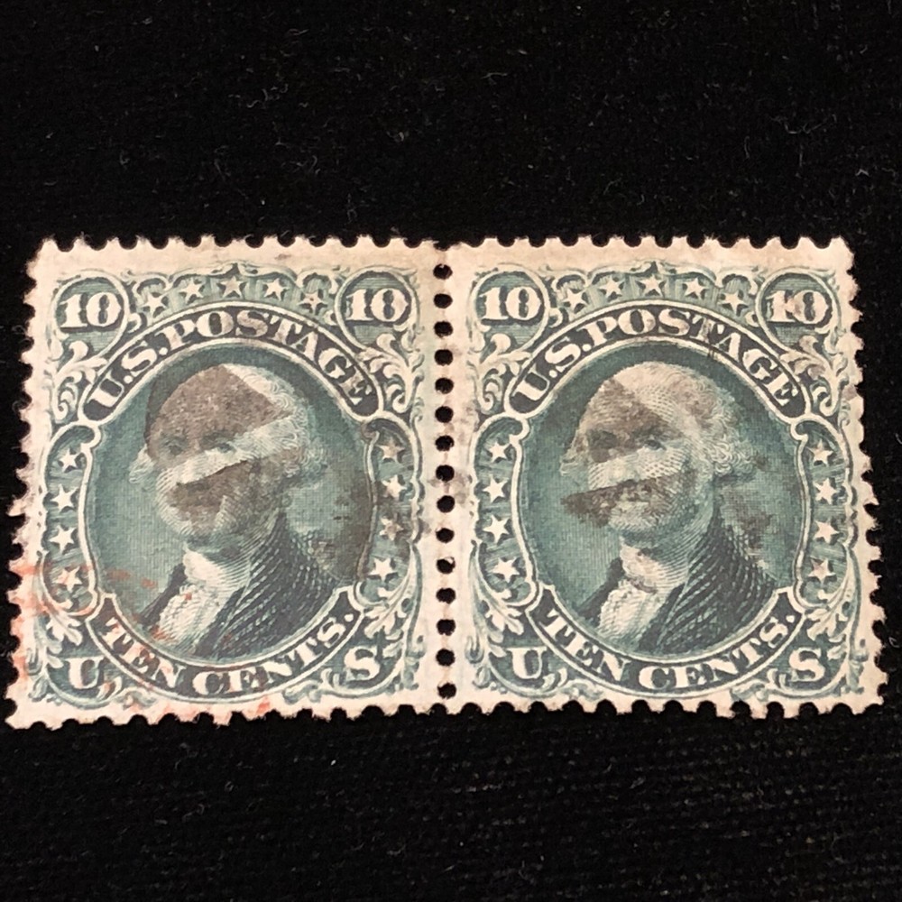 US Stamp #68. 10 Cent . Used. Vf/Xf Pair