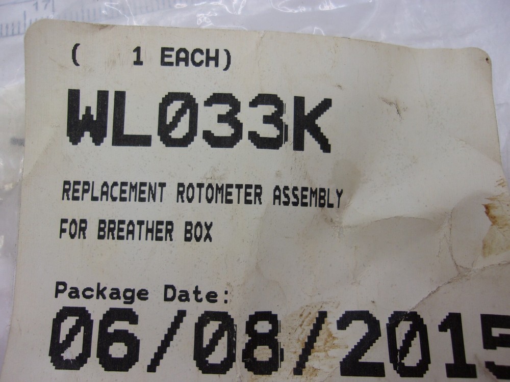 AIR SYSTEMS WL033K REPLACEMENT ROTOMETER ASSY FLOWMETER FOR BREATHER BOX, 0883A