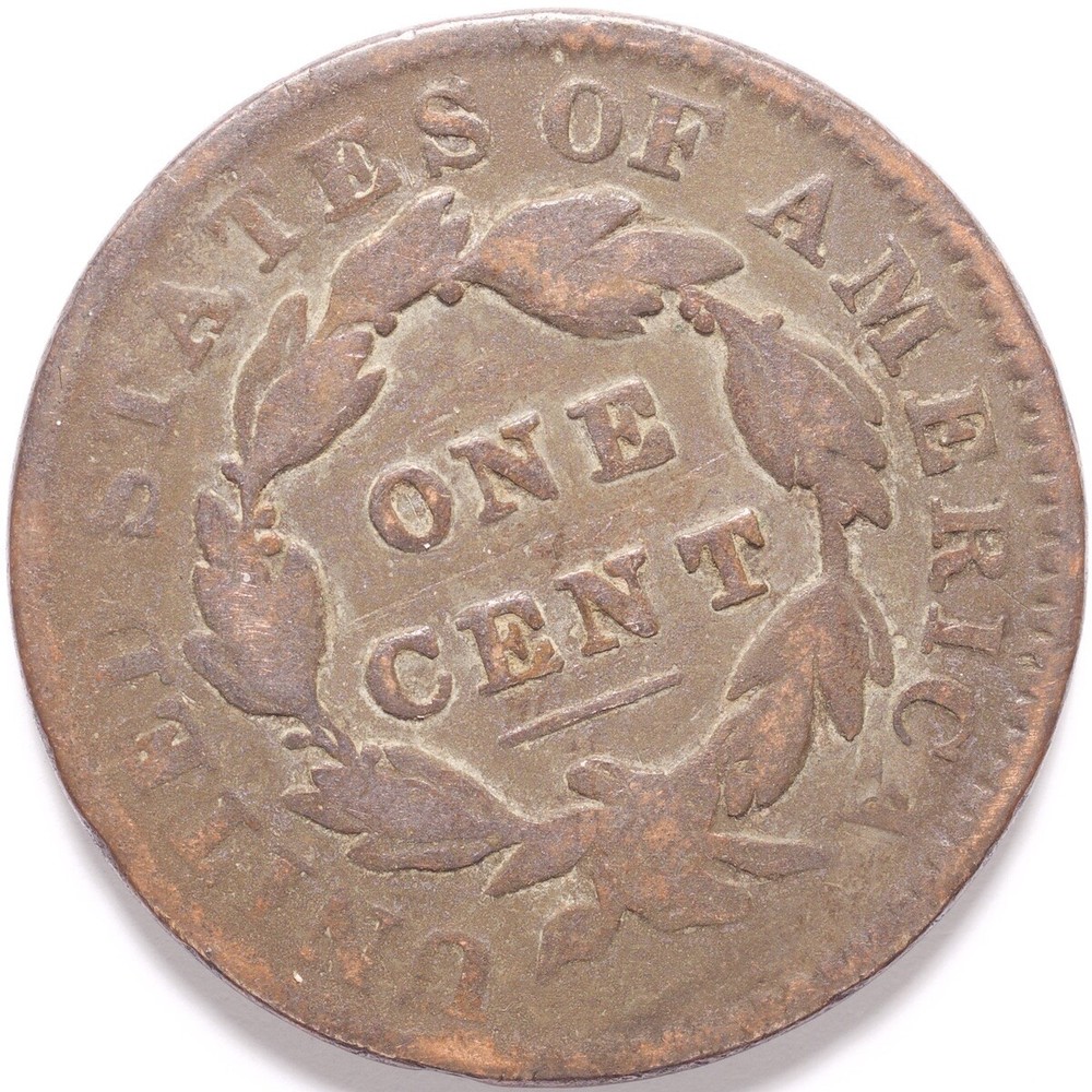 1831 Large Cent Coronet Head Rotated Reverse
