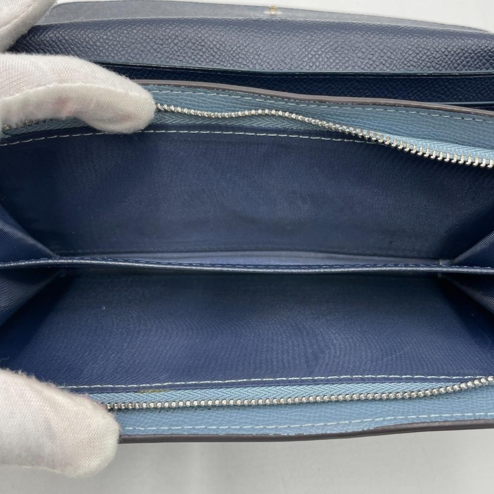 Authentic Coach Leather Long Wallet, Blue