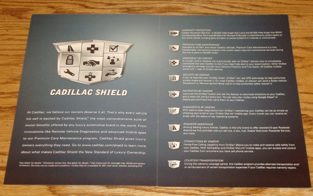 Original 2011 Cadillac Shield Sales Brochure 11