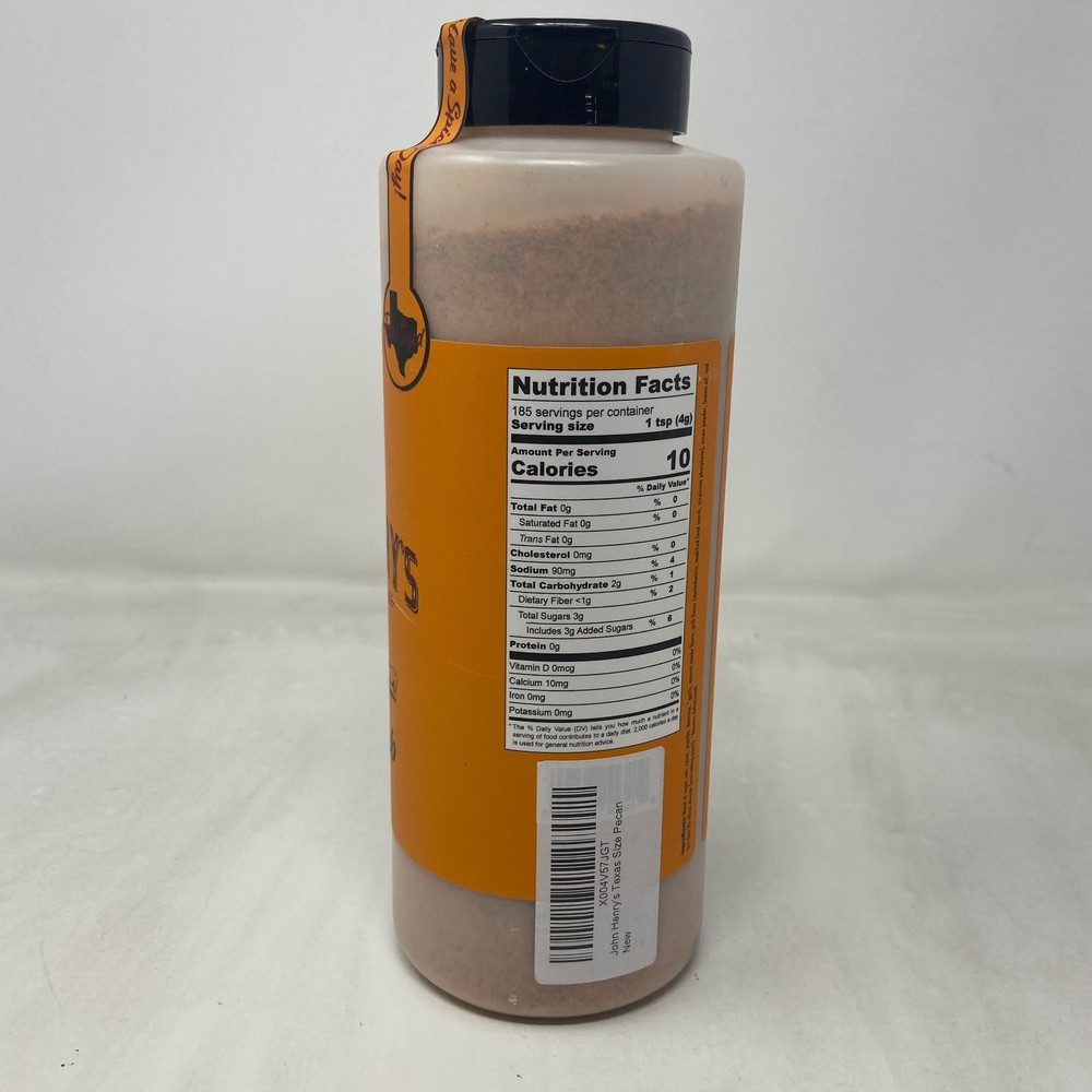 John Henry’s Texas Size Pecan Rub 26oz Orange Label