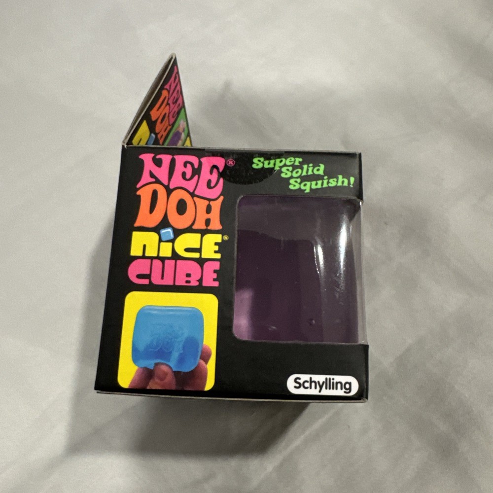 Nee Doh Nice Cube - Super Solid Squish! Purple- Brand New