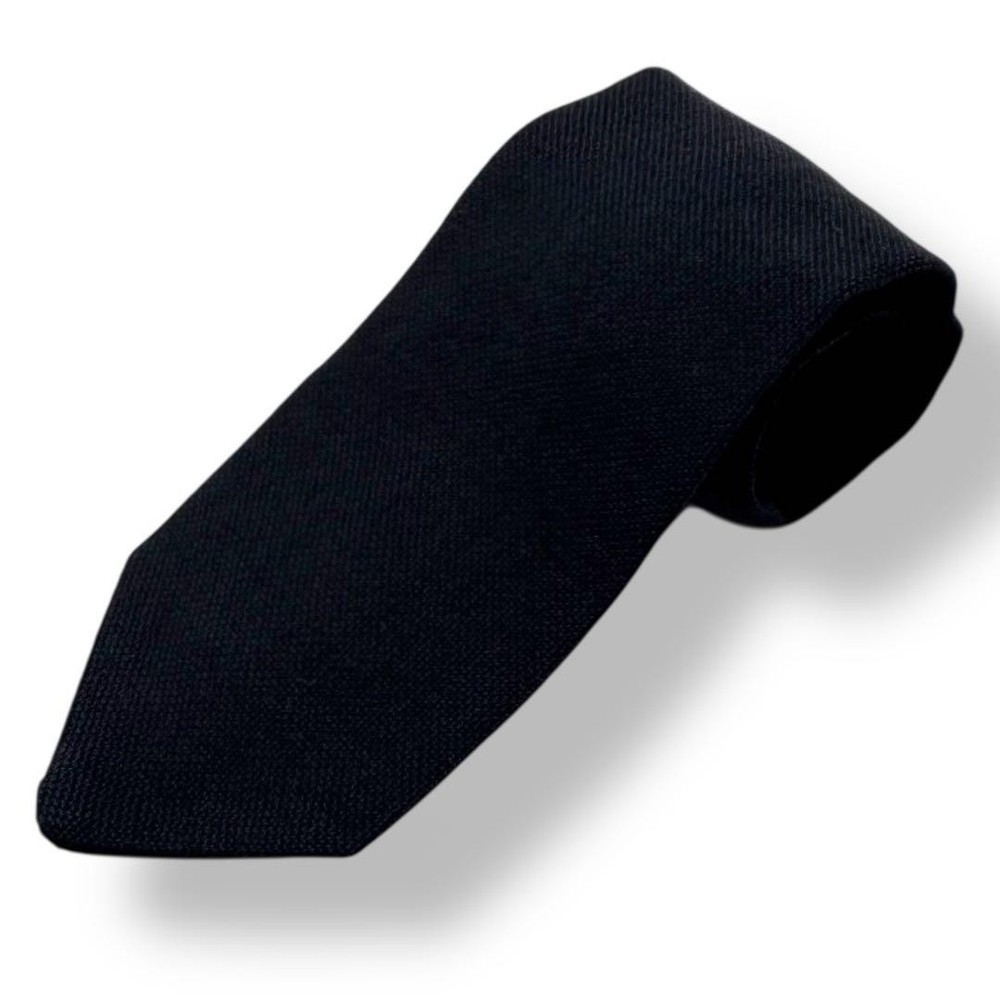 PRADA Prada tie solid wool slim charcoal gray