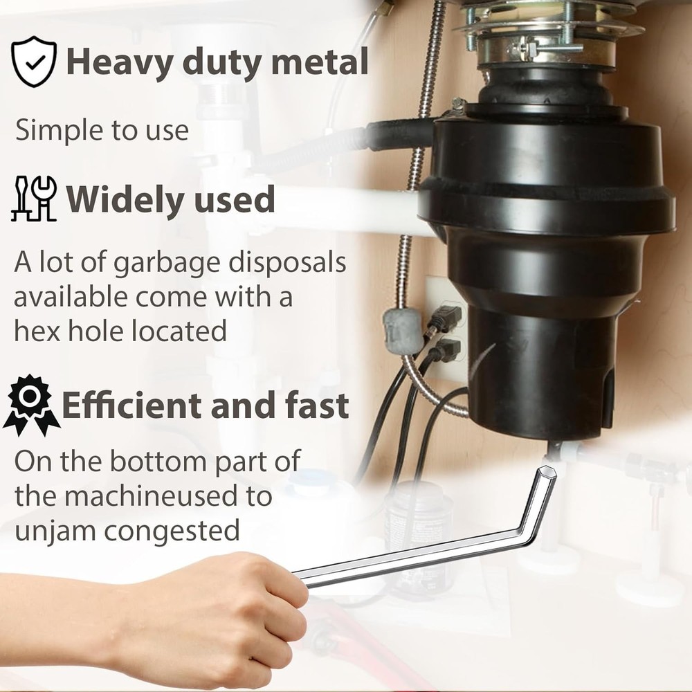 Garbage Disposal Wrench Silver 1 Pack