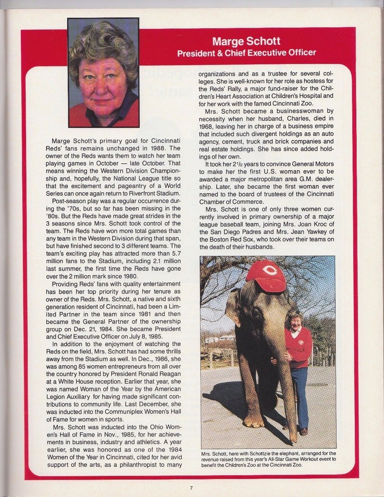 1988 Cincinnati Reds Official MLB Baseball Yearbook Program Reaching For The Top