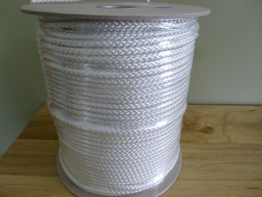 #9 diamond braid polyester rope 530 ft. spool.High Quality. White.