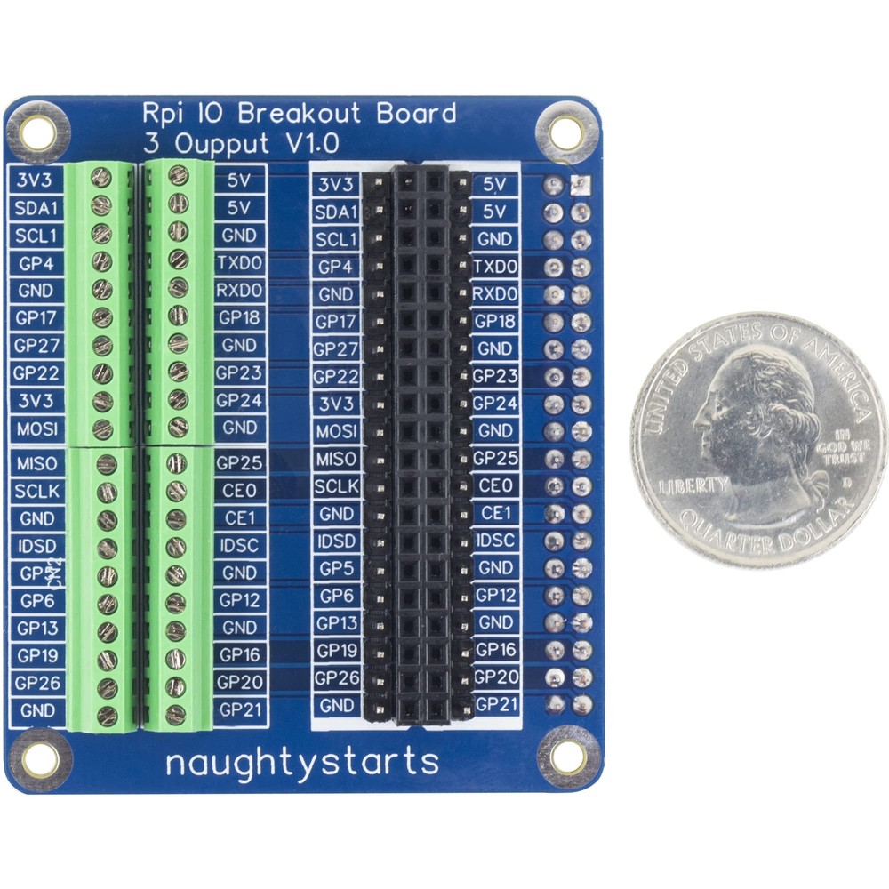 GPIO Super Breakout Board for Raspberry Pi 3 Types Output Terminal Blocks